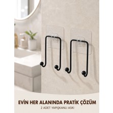 Royaleks 2'li Yapışkanlı Duvar Askısı Mutfak Banyo ve Ev Için Askılık