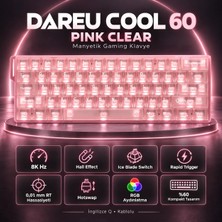 Dareu Cool 60 Pink-Clear %60 Ice Blade Manyetik Switch 8k Hz Hall Effect Hotswap Rgb Ingilizce Mekanik Gaming Klavye