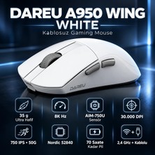 Dareu A950 Wıng White 8k Hz AIM-750U Sensör Kablosuz Gaming Mouse