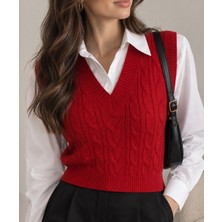Youknitwear You Cameron %100 Pamuk V Yaka Kadın Süveter