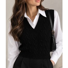 Youknitwear You Cameron %100 Pamuk V Yaka Kadın Süveter