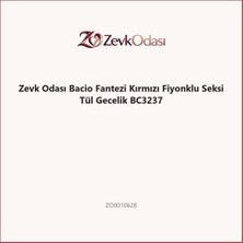 Zevk Odası Bacio Fantezi Kırmızı Fiyonklu Seksi Tül Gecelik BC3237