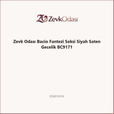 Zevk Odası Bacio Fantezi Seksi Siyah Saten Gecelik BC9171