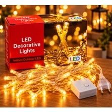 YDGR 5 Metre Gün Işığı Dekoratif LED Işık Zinciri Fişli Sarı Peri LED Yılbaşı Ağacı Balkon Bahçe Teras Ev Oda Düğün ve Organizasyon Süsleme