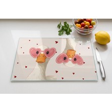 Cam Kesme Tahtası Temperli Uv Baskılı Kaymaz Ayaklı - 25X35 cm En Çok Tercih Edilen Boyut ile  Cam Kesme ve Servis Tahtası