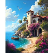 Odea Numaralı Tuval Boyama Seti, Fırça ve Boya ile 40X50CM