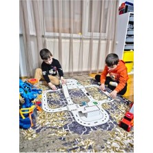 Oyuncak Araba Araç Parkuru Puzzle Eğitici ve Eğlenceli Yol Yapım Ahşap Yarış Pisti x Large,beyaz