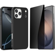 Tekno Grup Iphone 17 Pro Kılıf Içi Kadife Yumuşak Lansman Kılıf-Siyah + Hayalet Ekran Koruyucu