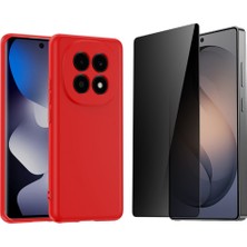 Tekno Grup Xiaomi Redmi Note 15 4g Kılıf  Içi Kadife Yumuşak Lansman Kılıf-Kırmızı + Hayalet Ekran Koruyucu