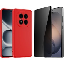 Tekno Grup Xiaomi Redmi Note 15 Pro Kılıf  Içi Kadife Yumuşak Lansman Kılıf-Kırmızı + Hayalet Ekran Koruyucu