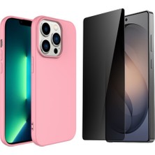 Tekno Grup Iphone 14 Pro Max Kılıf Içi Kadife Yumuşak Lansman Kılıf-Pembe + Hayalet Ekran Koruyucu