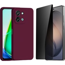 Tekno Grup Vivo Y28 4g Kılıf Içi Kadife Yumuşak Lansman Kılıf-Koyu Mor + Hayalet Ekran Koruyucu