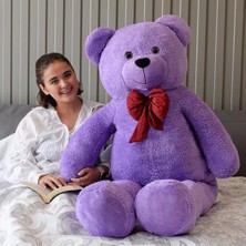 Odea Özgüner Oyuncak 160 cm Dev Pelüş Ayı, Papyonlu ve Sarılmalık, Yumuşak ve Sevimli Büyük Boy, Sevgiliye Hediye (Lila)