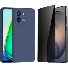 Tekno Grup Vivo Y28 4g Kılıf Içi Kadife Yumuşak Lansman Kılıf-Lacivert + Hayalet Ekran Koruyucu