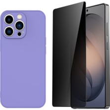 Tekno Grup Iphone 13 Pro Kılıf Içi Kadife Yumuşak Lansman Kılıf-Lila + Hayalet Ekran Koruyucu