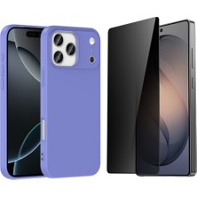 Tekno Grup Iphone 17 Pro Kılıf Içi Kadife Yumuşak Lansman Kılıf-Lila + Hayalet Ekran Koruyucu