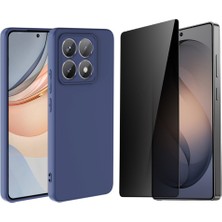 Tekno Grup Xiaomi 14T Pro Kılıf  Içi Kadife Yumuşak Lansman Kılıf-Lacivert + Hayalet Ekran Koruyucu