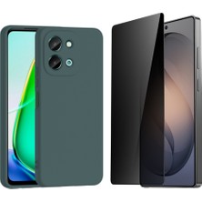 Tekno Grup Vivo Y28 4g Kılıf Içi Kadife Yumuşak Lansman Kılıf-Koyu Yeşil + Hayalet Ekran Koruyucu