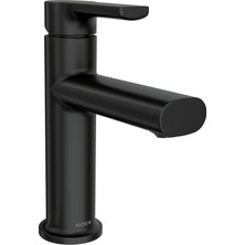 1001 Meena Mat Siyah Tek Kolu Tek Delikli Modern Banyo Lavabo Bataryası Isteğe Bağlı Deckplate ve Tahliye Montajlı, 84794BL