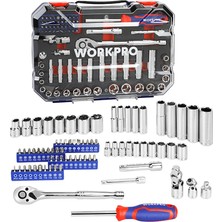 1001 WP202524 1/4'’ 3/8’’ Metrik 75 Parça Cr-V Profesyonel Lokma Takımı