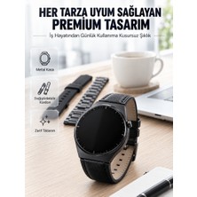 Global 3 Kordonlu Amoled Ekran Bluetooth Aramalı Akıllı Saat Metal, Deri ve Silikon Kordon Seti