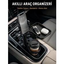Global Araç Konsolu Için Telefon Tutuculu Bardaklık Düzenleyici
