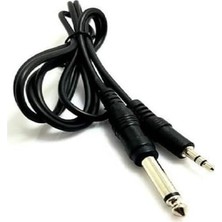 1001 1,5 Metre 3,5 mm - 6,3 mm Jak Kablosu Kırılmaya Dayanıklı Fişler (Ses/kulaklık Kablosu/aux Kablo, Pc/dizüstü Bilgisayar, Amfi, Araba ve Hifi, Siyah)