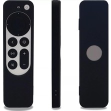 1001 Apple Tv 4K 2021 ile Uyumlu Kılıf Silikon Koruma Kumanda Koruma Kılıfı Tam Uyumlu Siyah (Siyah)
