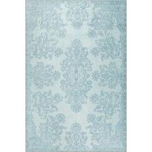 Hali.Net Dundee Klasik Turkuaz Polyester Dikdörtgen Modern Desenli Pamuk Makinada Yıkanabilir Hav Toz Vermez Leke Tutmayan Kaymaz Taban Dijital Makine Baskı Salon Yolluk Mutfak Halı