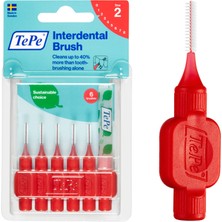 1001 Interdental Fırça Orijinal, Diş Temizliği Için Yumuşak Diş Fırçası, 6'lı Paket, 0,5 Mm, Ekstra Küçük/küçük Boşluklar, Kırmızı, Boyut 2