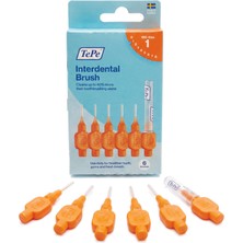 1001 Interdental Fırça Orijinal, Diş Temizliği Için Yumuşak Diş Fırçası, 6'lı Paket, 0,45 Mm, Ekstra Küçük/küçük Boşluklar, Turuncu, Boyut 1