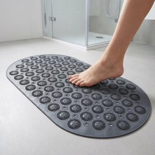1001 Masajlı Silikon Banyo Paspası Vantuzlu Duş Kaydırmazı Antrasit