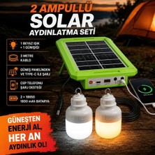 Panther Solar Güneş Enerjili Şarjlı Kamp Seti ( 2 Ampullü )