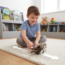 Die-Cast Çek-Bırak Uçak 15 cm Oyuncak - Kahverengi (Lisinya)