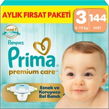 1001 Bebek Bezi Premium Care 3 Numara 144 Adet Aylık Fırsat Paketi