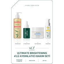 Soi Cosmetics Soi Ultimate Brightening 4'lü Bakım Seti - Temizleme Jeli + C Vitamini Serum + Pure Hydra Krem + Spf 50+ Güneş Kremi