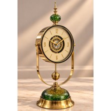 Zenviaa Antik Görünümlü Mermer Kaideli Hareketli Çarklı Masa Saati ALK6064 ZNV20245