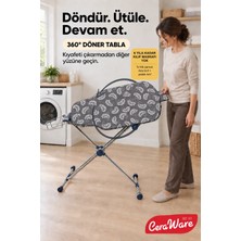 Ceraware Nero Air 360 Premium Ütü Masası – 360° Döner Tabla, Hafif ve Stabil Tasarım-GRİ