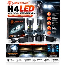 Joyecar H4 Mercekli LED Xenon Far Ampulü Yeni Nesil Güçlü Beyaz Işık Kısa Uzun Far 2 Adet