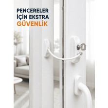 Astraltech Anahtarlı Pencere Güvenlik Aparatı Esnek Kablolu Pencere Açılma Sınırlayıcı Kilit