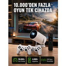 Astraltech Tçift Kollu Tasarımlı Kablosuz Projeksiyon – 4k, 10.000 Oyun ve Smart App Desteği Yeni Nesil