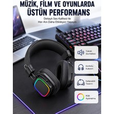 Astraltech Rgb Işıklı Katlanabilir Bluetooth 5.3 Kulak Üstü Kulaklık