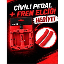 Evo Çivili Bisiklet Pedalı + Fren Elciği | Mtb Dağ Bisikleti Geniş Platform Çivili Pedal