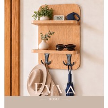 Evva Home 2 Katlı Raflı ve 2 Kancalı Duvar Askılığı – Duvar Organizeri