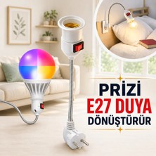 Anktek E27 Duya Dönüştür Prizi 26 cm Esnek Spiralli 1 Adet Alüminyum ve Bakır Malzeme