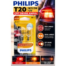 Philips T20 W21/5W 12V 21/5W Çift Devre Fren Stop Park Ampulü Orijinal 2 Adet