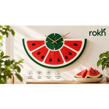 🍉 Karpuz Dilimi Duvar Saati 35 cm | Dekoratif Ahşap Saat | Renkli Mutfak, Salon ve Kafe Dekorasyonu | Rokh