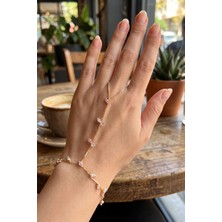 DMR Elegance Gold Renk Pirinç Zirkon Taşlı Yaprak Model Şahmeran