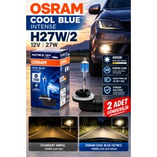 Osram Cool Blue Intense H27W/2 12V 27W 4000K Gün Işığı Xenon Görünümlü Far Ampulü 2 Adet