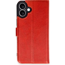 Apple iPhone 16 Plus Kılıf Trend S Plus Kapaklı Kılıf - Kırmızı